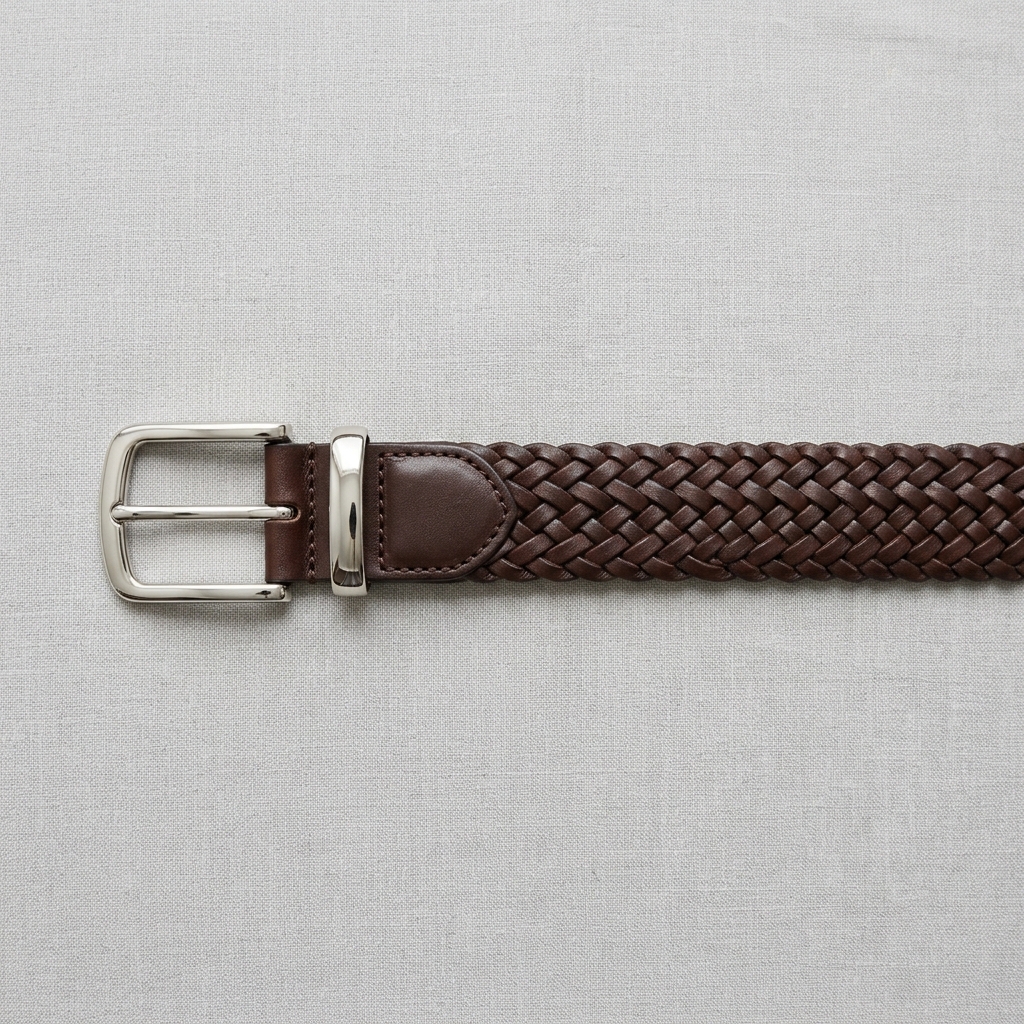 Ceinture Tressée Cuir Véritable Handmade