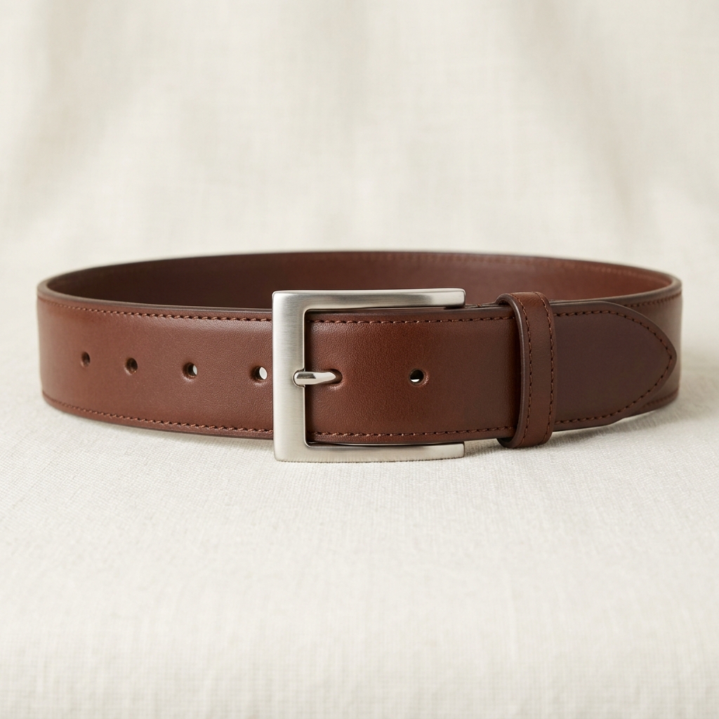 Ceinture Classique Cuir Lisse Boucle Rectangulaire