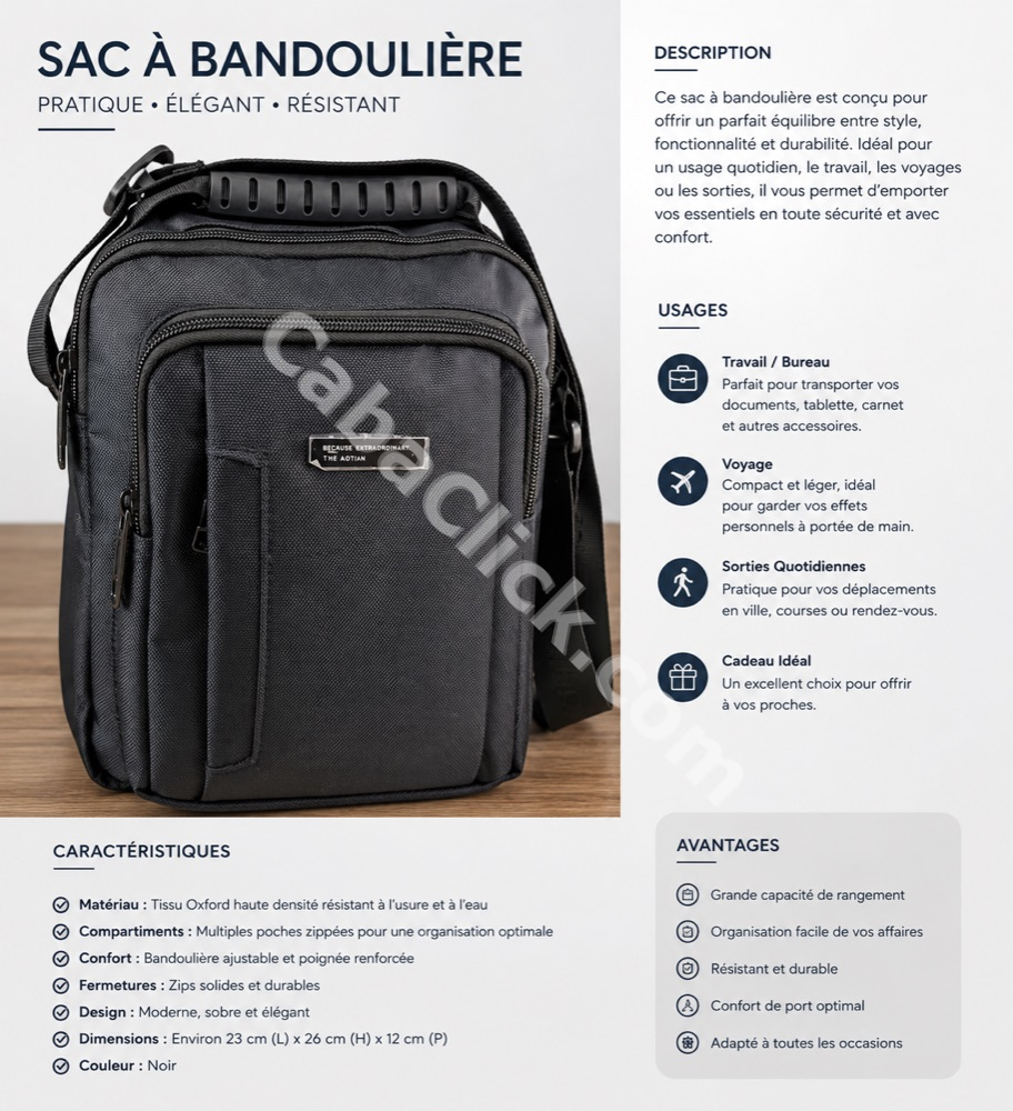 Sac Bandoulière et Sac à Main AOTIAN Noir